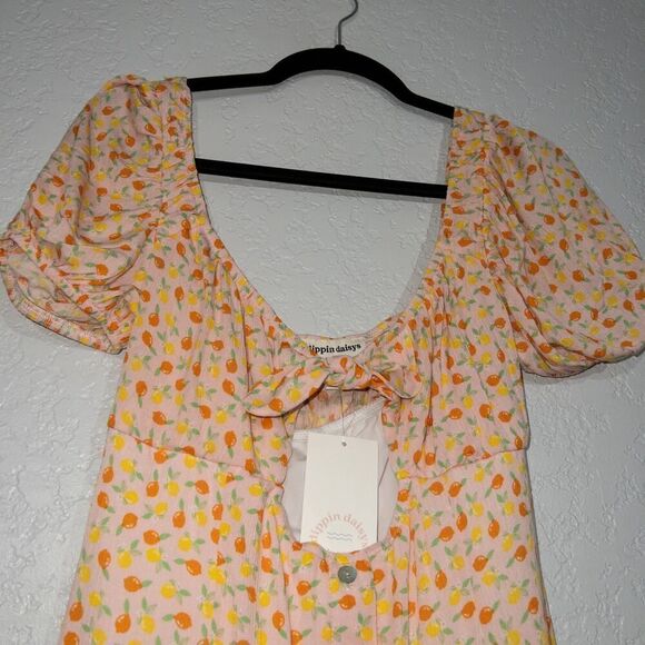 NWT Dippin’ Daisy’s Orange Freshly Squeezed Cut Out Dress Size Medium - Picture 5 of 9